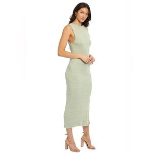 NWT Anna Quan Drew Dress 8 Sage Ribbed Knit Bodycon Maxi Vacation Resortwear